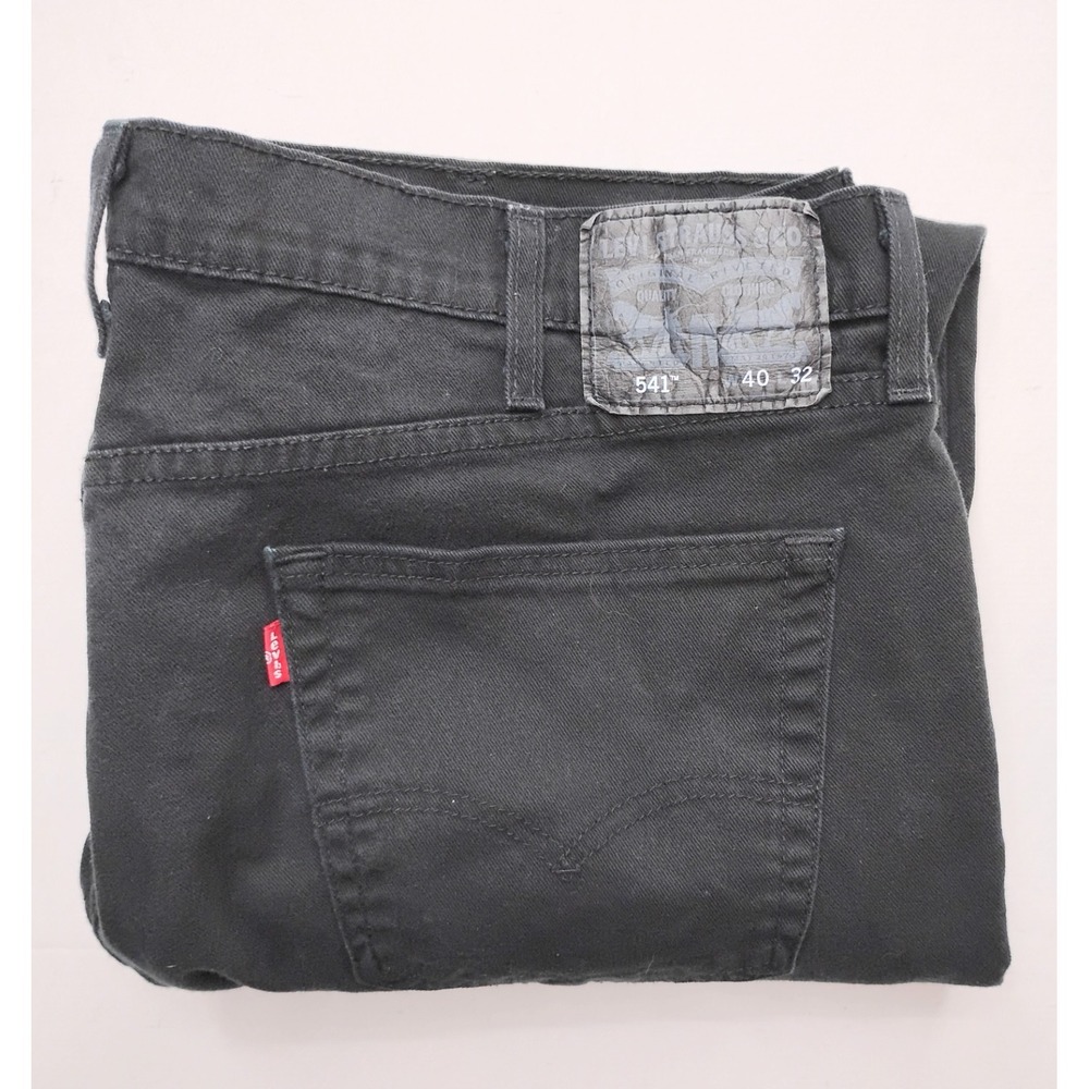Levis 541 Jeans Mens Black 40x32 Black Straight Dark Wash‎ Denim Skater Punk